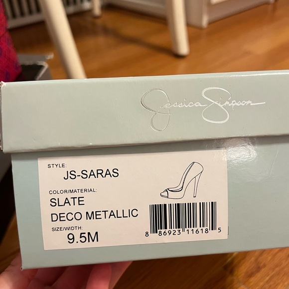 Jessica Simpson Saras Open Toe Pump - Metallic - Size 9.5 - Picture 5 of 5